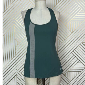 Splits59 Dark Green Racerback Mesh Stripe Tank Top‎ Size Medium